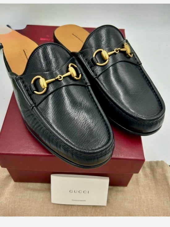 Men’s Gucci Open Horsebit Roos Backless Loafers. Size 8. Made in Italy. main image 9